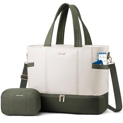 LOVEVOOK Travel Duffle Bag, Puffer Weekender Bags for Women with Shoe Compartment, Carry On Overnight Hospital Bag, Gym Tote