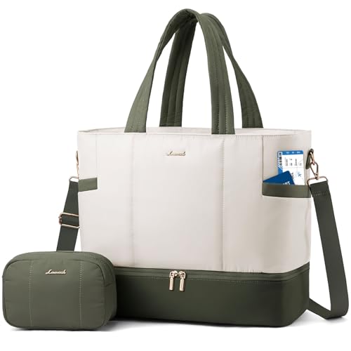LOVEVOOK Travel Duffle Bag, Puffer Weekender Bags for Women with Shoe Compartment, Carry On Overnight Hospital Bag, Gym Tote
