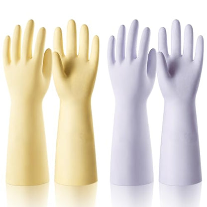 ThxToms 2 Pair Nitrile Dishwashing Cleaning Gloves,with Cotton Flocked Liner,Skin-Friendly & Anti-Slip Design,Y&P - size: Small