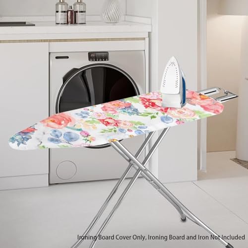 Fresh Floral Ironing Board Cover and Pad with Elastic Edge Waterproof Ironing Board Covers Stain Resistant Hook and Loop Design - color: Fresh Floral