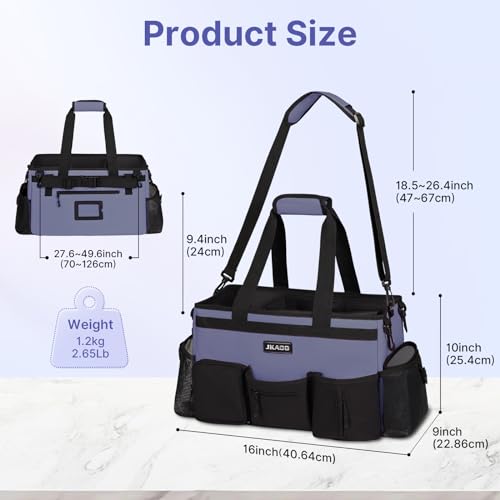 JKAOO Large Wearable Cleaning Caddy Bag with Handles, Denim Blue - color: Denim Blue