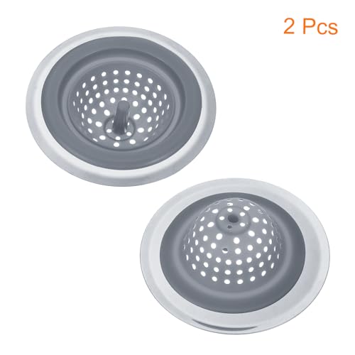 uxcell Silicone Sink Strainer, 2Pcs Kitchen Sink Drain Strainer Grey - color: Gray