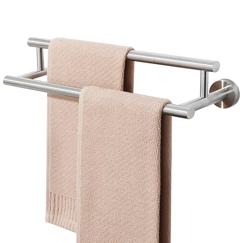 Alise Double Towel Bar,16" Towel Racks for Bathroom Wall Mounted,Nickel - color: Brushed Nickel, size: 16-Inch (2-Bars)