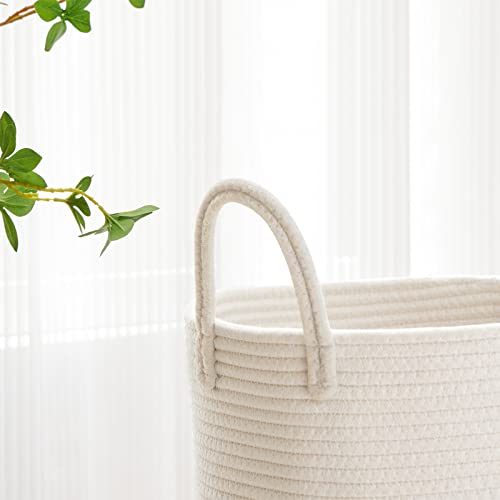 VIPOSCO 58L Tall Woven Laundry Basket Hamper, White - color: White, size: 58L