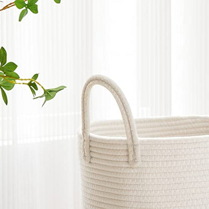 VIPOSCO 58L Tall Woven Laundry Basket Hamper, White - color: White, size: 58L