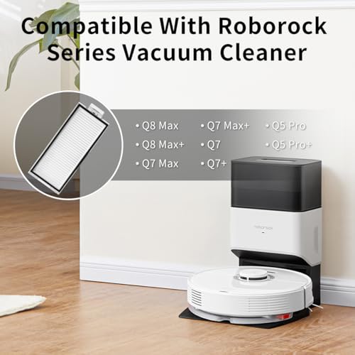 4Pack Washable Filter Replacement Parts Compatible with Roborock Q7 Max, Q7 Max+, Q7, Q7+, Q8 Max, Q8 Max+, Q5 Pro, Q5 Pro+, Q5 Max+, Q5 DuoRoller+ Robot Vacuum Cleaner Accessories - color: Q7 Max Filter