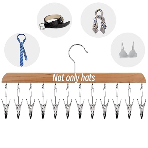 Legging Organizer for Closet 2 Pack, Wood Yoga Pants Hangers 24 Clips （V+W） - color: Wood Walnut Colour