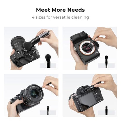 K&F CONCEPT 6-in-1 Keyboard Cleaning Brush Kit for Camera, Lens, PC,Black - color: Black