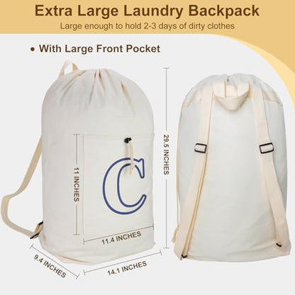 Laundry Bag Backpack Personalized Initial Canvas Laundry Bag, Letter C - color: Letter C, size: X-Large