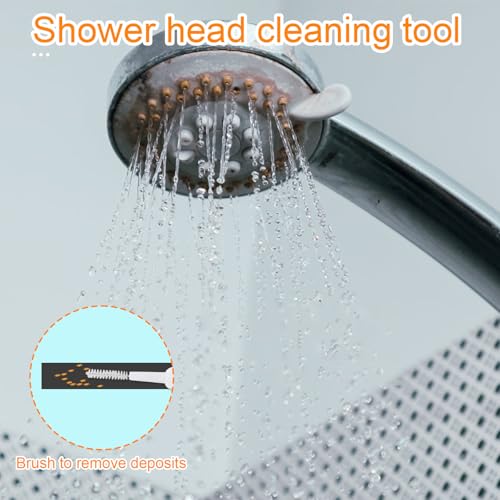 70pcs Shower Head Cleaner Tools, 2 Styles Showerhead Cleaning Brushes Picks Bathroom Household Accessories for Unclogging Tiny Nozzles Small Holes Faucets Sink Gaps(Orange & White)