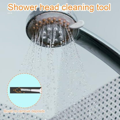 70pcs Shower Head Cleaner Tools, 2 Styles Showerhead Cleaning Brushes Picks Bathroom Household Accessories for Unclogging Tiny Nozzles Small Holes Faucets Sink Gaps(Orange & White)