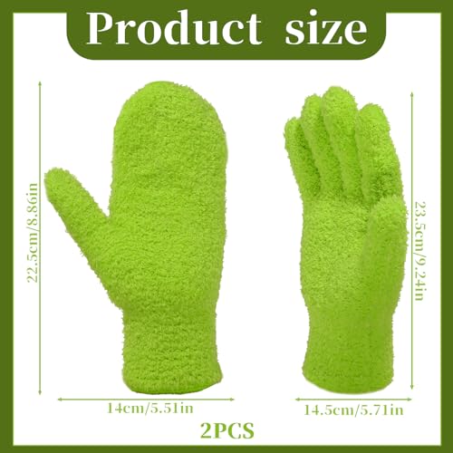 2 Pcs Microfiber Gloves for Plants, Reusable Leaf Cleaning Gloves, Washable Dusting Glove for Indoor Greenery Plants Leaves Houseplants