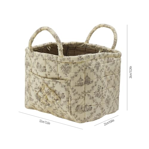 Boho Fabric Storage Basket, Large Capacity Laundry Basket, 12.2'' x 10.23'' x 10.23'' Collapsible Laundry Hamper with Easy Carry Handles (B Multi-Color 1, L) - color: B Multi-Color 1