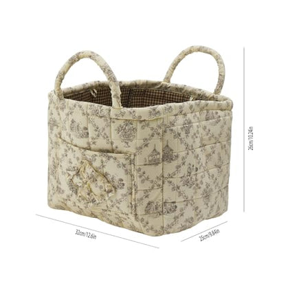 Boho Fabric Storage Basket, Large Capacity Laundry Basket, 12.2'' x 10.23'' x 10.23'' Collapsible Laundry Hamper with Easy Carry Handles (B Multi-Color 1, L) - color: B Multi-Color 1