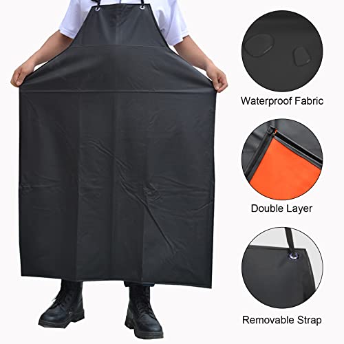 Surblue Waterproof Apron Chemical Resistant Work Safe Clothes (black) - color: Black