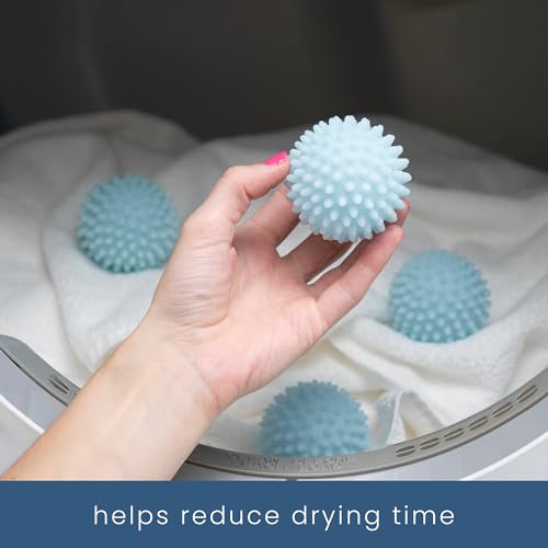 S&T INC. Reusable Plastic Dryer Balls, 4 Pack, 2.5" Diameter, Light Blue - color: Light Blue