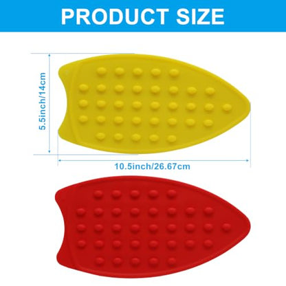 Jiozermi 2 Pack Red and Yellow Silicone Iron Rest Pads, 10.5inch - color: Red and Yellow