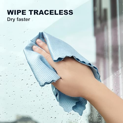 JOYMOOP Microfiber Cleaning Cloth, 5 Piece Set, Large, Blue - color: Blue[15.7"x11.8"-5pcs], size: Large