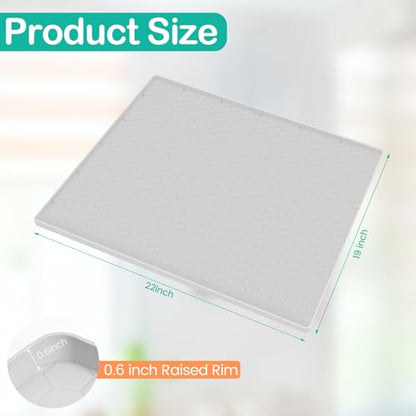 Silicone Under Sink Mat 22"x19", Waterproof Cabinet Liner, LightGrey - color: Light Grey, size: 19"W x 22"L