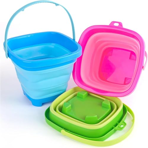 SHINDEL Collapsible Bucket for Kids,3 Pcs, Multicolor - color: Mix 1