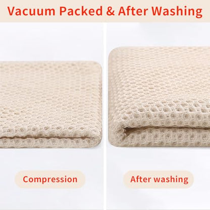 Homaxy 100% Cotton Waffle Weave Kitchen Dish Cloths 24-Pack, Beige - color: Beige, size: 12 X 12 - 24 Pack
