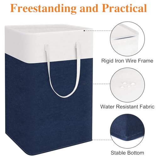 TasticTotes Laundry Basket 3-Pack, Laundry Hamper, 88L-Blue - color: Blue, size: 88L