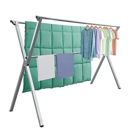 Drying Racks Clothing for Outdoor with 20 Windproof Hooks - size: 81.55 inches