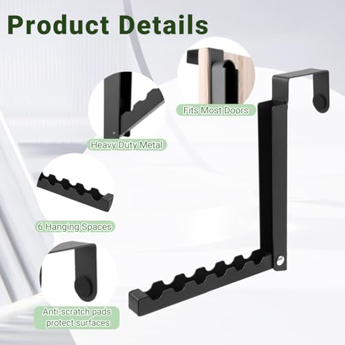 Black Over The Door Folding Clothes Drying Rack for Laundry Room