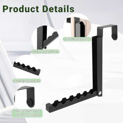 Black Over The Door Folding Clothes Drying Rack for Laundry Room