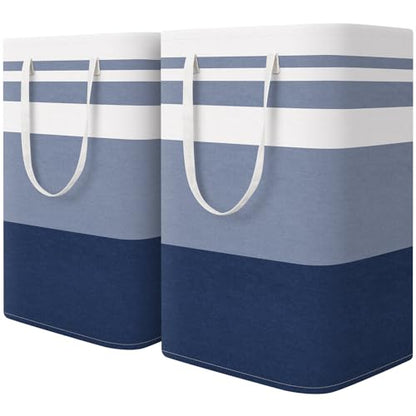 HomeHacks 2 Pack Large Laundry Baskets, Laundry Hampers Bags (Blue 75Lx2) - color: Blue, size: 75L