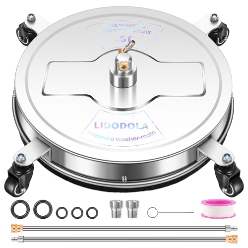 LidoDola 19'' Pressure Washer Surface Cleaner, Power Washer Accessory - size: 19 INCH SILVER