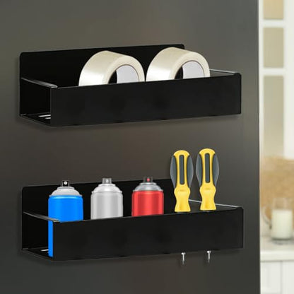 4 Pcs Magnetic Aerosol Spray Can Holder, Steel Magnet Toolbox Bottle Rack - color: Black-4pcs