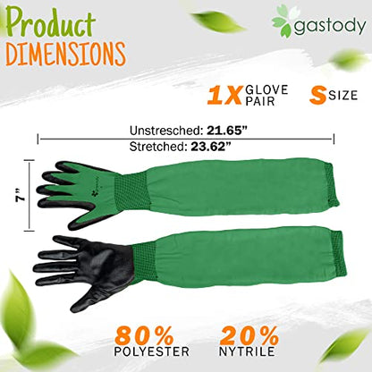 Long Sleeve Gardening Gloves for Women & Men, Long Cuff Garden Gloves - color: Black and Green, size: X-Large