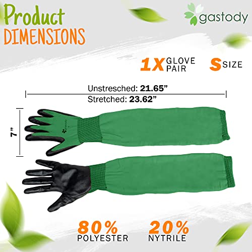 Long Sleeve Gardening Gloves for Women & Men, Long Cuff Garden Gloves - color: Black and Green, size: X-Large