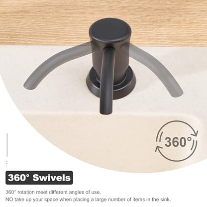 GAGALIFE Dish Soap Dispenser for Kitchen Sink, 17 oz Bottle, Matte Black - color: Matte Black