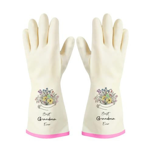 Rubber Cleaning Reusable Gloves, Practical House Warming Gifts - color: Pink-grandma