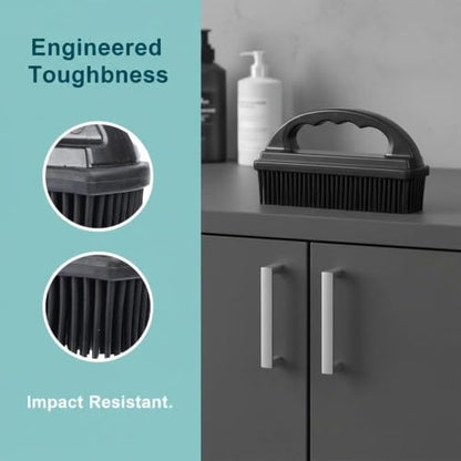 Rubber Brush - Effortless Pet Hair & Lint Removal for Couches & Clothes - color: Black