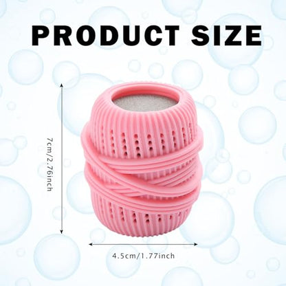 Washing Machine Laundry Ball Reusable Fabric Softener Dispense Ball for Washing Sponge Cleaning Tool Household Substitute (Pink) - color: Pink