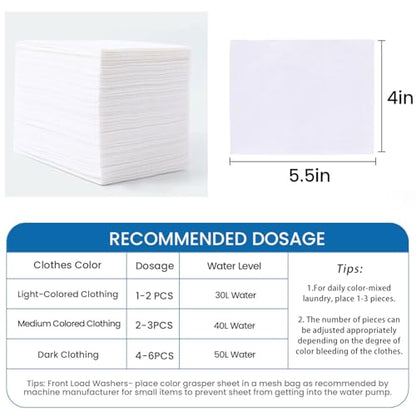 120 Count Laundry Color Catcher Sheets for Washing Machine, Anti-Color Bleeding Dye Trapping Sheets for Mixed Washing, Hypoallergenic & Efficient