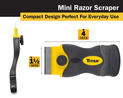 Titan Tools 17014 4-Inch Mini Razor Scraper with (20) Non-Marring Plastic Blades - style: Mini w Plastic Blades