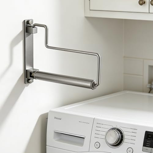 NEWRAIN Clothes Drying Rack, Laundry Racks for Drying Clothes, Wall Mounted Swing Arm Clothes Hanger for Laundry Room, Garage, Indoor & Outdoor Use,Brushed Nickel - color: Brushed Nickel, size: Trapezoid