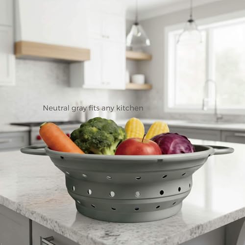 2‑Quart Silicone Collapsible Colander & Kitchen Collapsible Strainer - size: 2-Quart