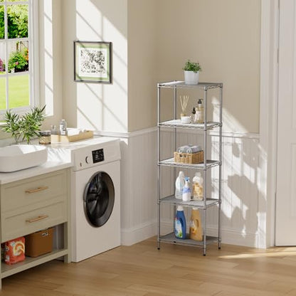 SINGAYE Metal Shelves Wire Shelving Storage Standing Adjustable Shelf Unit - color: Grey, size: 5 Tier 10"Dx16"Wx55"H