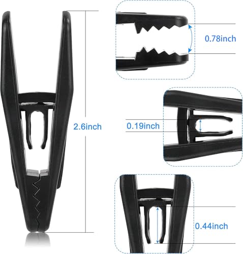 Tinfol Black Plastic Hanger Clips, 20 Pack Pant Finger Clips, Multi-Purpose Strong Pinch Grip Clip for Slim-line Clothes Hangers - color: Black, size: 20PCS