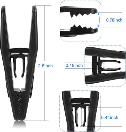 Tinfol Black Plastic Hanger Clips, 20 Pack Pant Finger Clips, Multi-Purpose Strong Pinch Grip Clip for Slim-line Clothes Hangers - color: Black, size: 20PCS