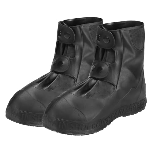 PATIKIL L Waterproof Shoe Cover, 1 Pair Reusable Non-Slip TPE Rain Shoe Cover Snow Boot Protector Overshoes Galoshes for Men and Women Rainy Outdoor, Black - color: Black, size: Large