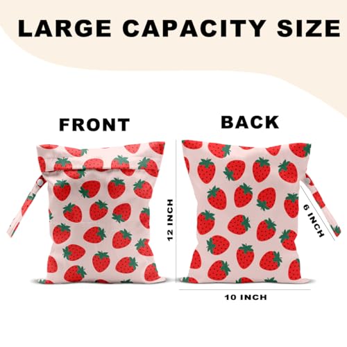 Summer Fruits Wet Bag 12x10 Inch, Strawberry Waterproof Travel Laundry Bag - color: Strawberry 1419
