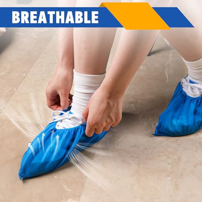 300 Pack(150 Pairs) Shoe Covers Disposable, Non-woven Fabric Shoes Covers - color: 300 Pack(150 Pairs)
