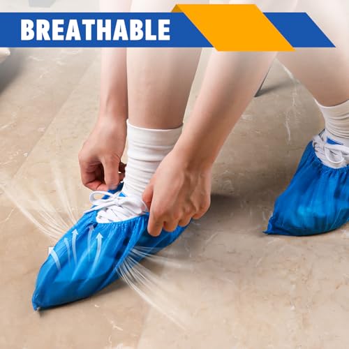 600 Pack(300 Pairs) Shoe Covers Disposable, Non-woven Fabric Shoes Covers - color: 600 Pack(300 Pairs)
