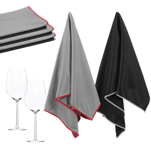 MAQUITA 6 Pcs Wine Glass Polishing Cloths Large Microfiber Cleaning Cloths 24 x 18 Inch Lintless Towels for Drying Wine Glasses Cleaning Window Stemware Dishes Glassware